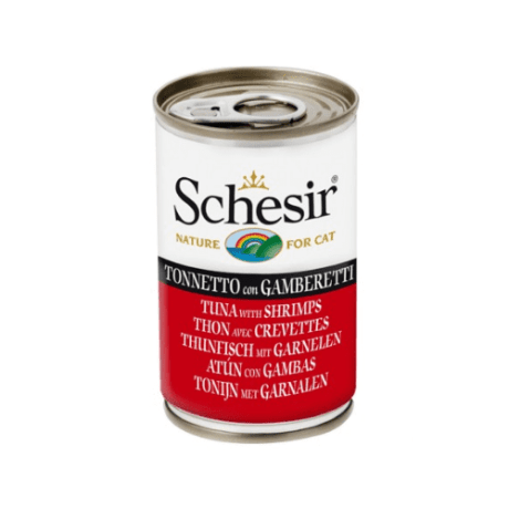 Schesir Gato Atún con Gambas en Gelatina Natural 140gr